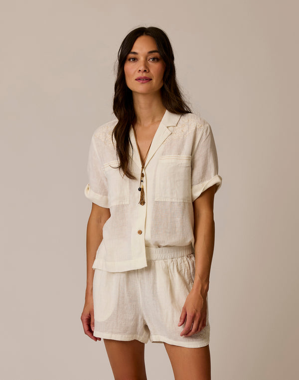 Luca Linen Organic Linen Camp Shirt XXS-XL | Carve Designs