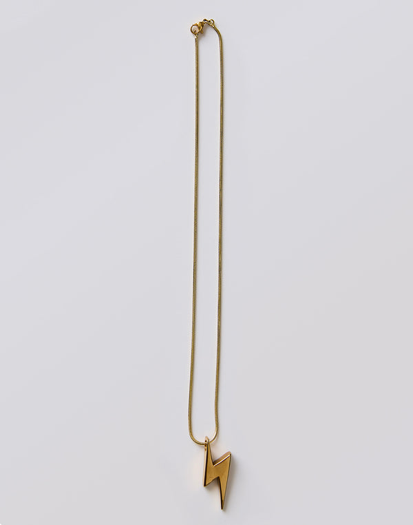 Gold Lightning Bolt Necklace Made In CA | Carve Designs