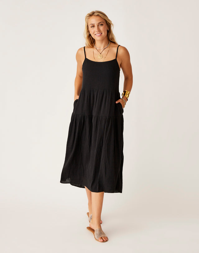 Jacey Textured Dress: Black