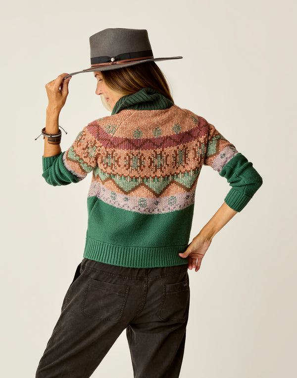 C.E（シーイー）MOCK TURTLE KNIT 21AW M グリーン Neve Fairisle Turtleneck Recycled Tarmu Knit | Carve Designs