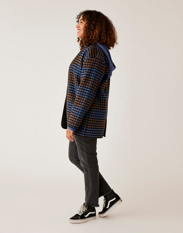 Calla Wool Jacket: Dk. Brown Plaid