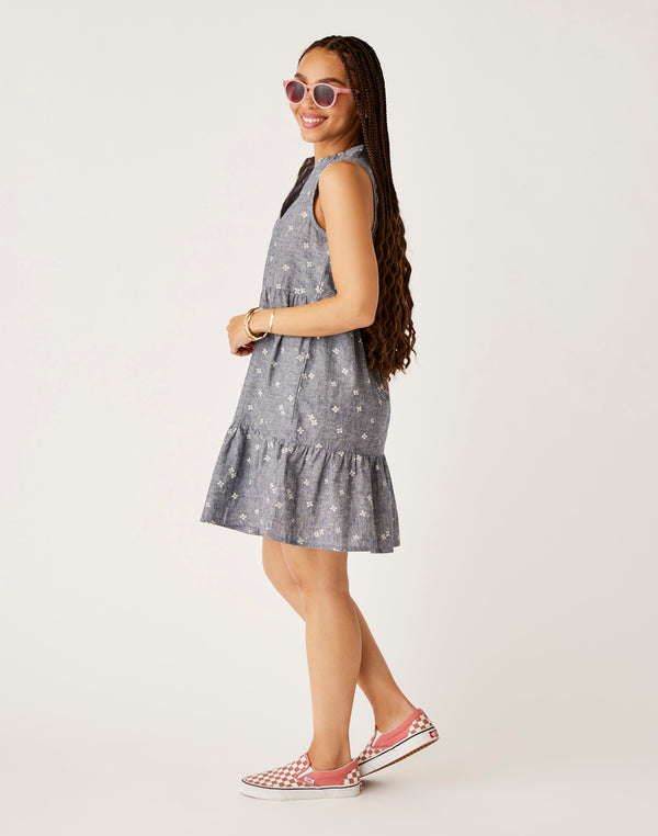 Carve Designs Women's Nellie Linen Dress Navy Floral / XXS
