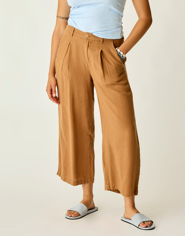 Suki Linen Pant: Rum Chambray