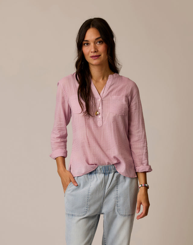 Dylan Textured Shirt: Light Dusk