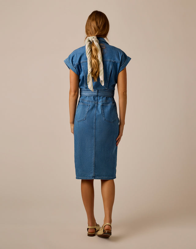 Franny Lightweight Denim Dress: Magnolia