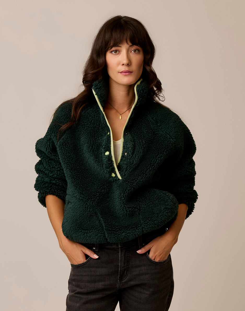Scout Fleece Pullover: Dark Pine