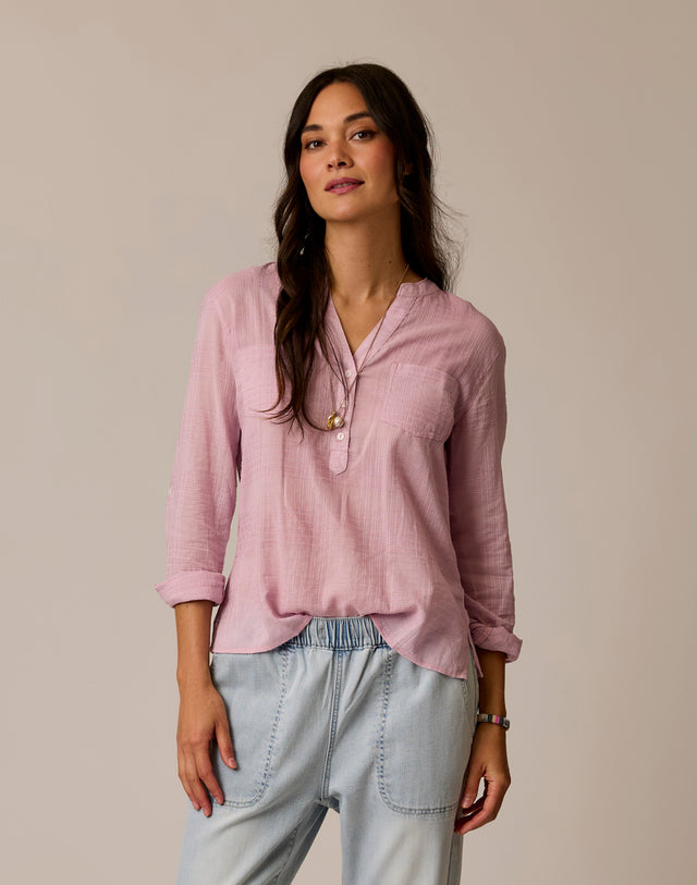 Dylan Textured Shirt: Light Dusk