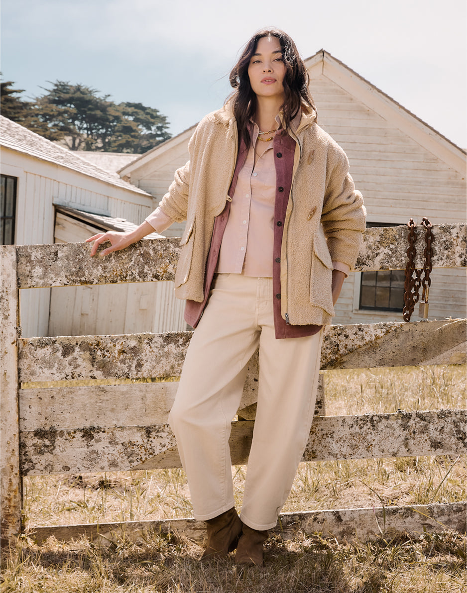 Emilia Boucle Coat: Sandstone