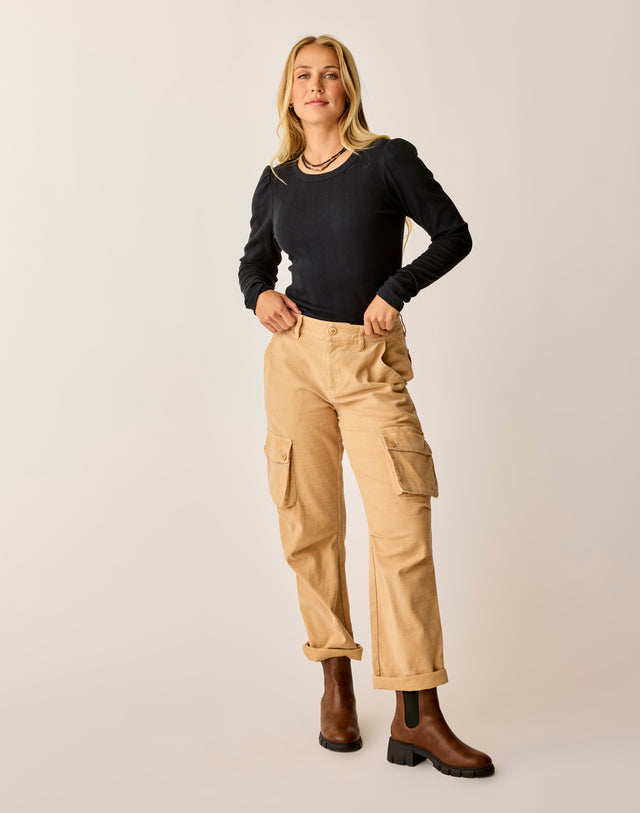 Nina Cargo Pant: Camel