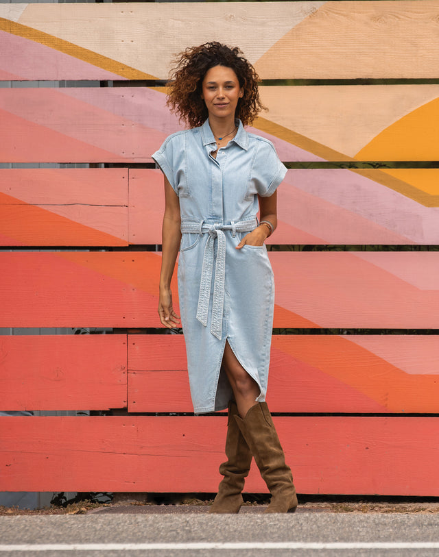 Franny Lightweight Denim Dress: Savannah