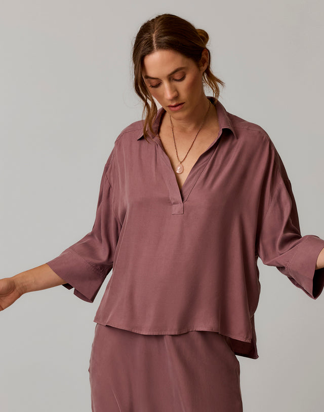 Nova Kindsilk Top: Rose Taupe