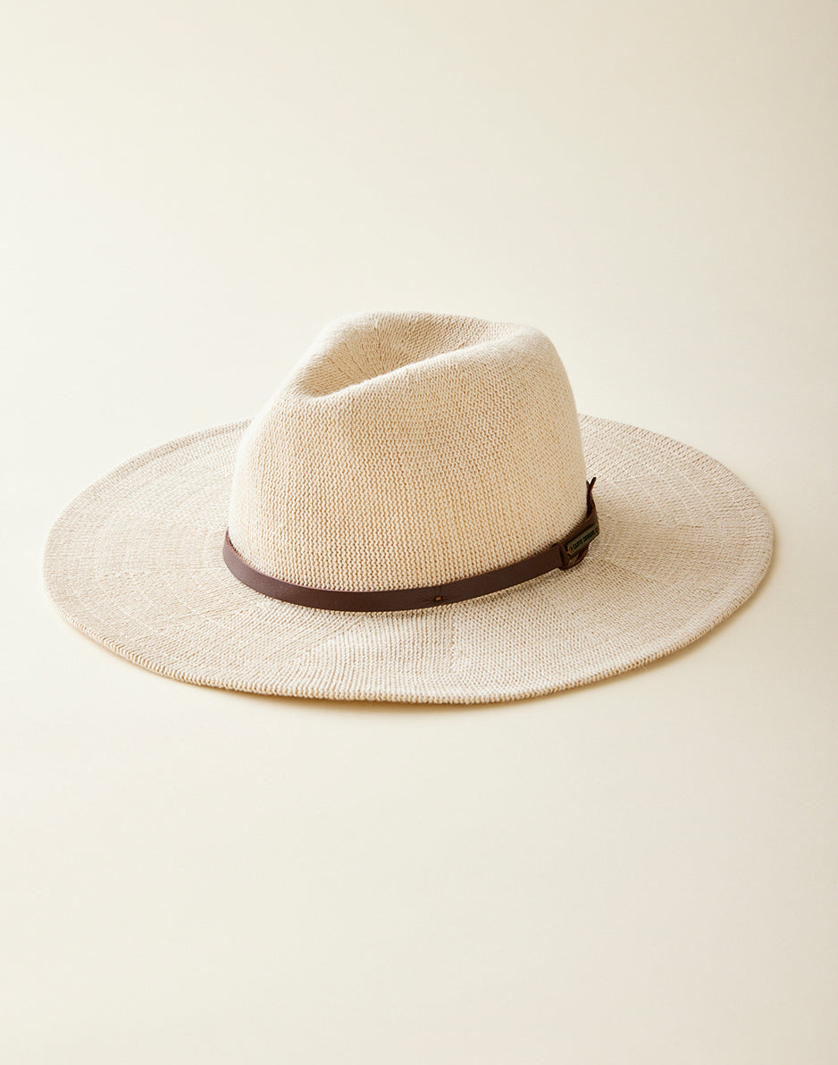 Chic White Tan Contrast-Trim Woven Panama Hat Despite the name, Panama hats come from Ecuador ?? They  main image 3