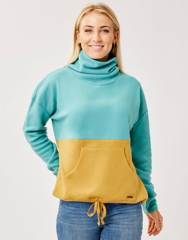 Rowayton Colorblock Cowl: Wave w. Wood