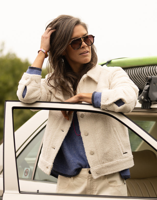 Rhea Boucle Trucker: Birch