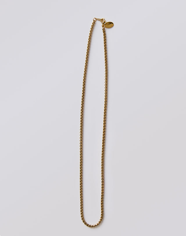Baby Box Chain Necklace: Gold
