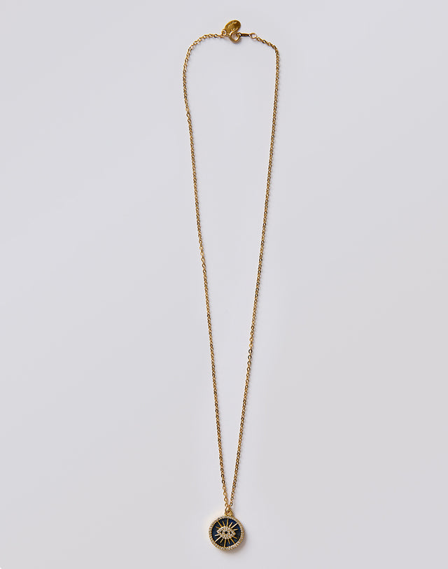 Evil Eye Necklace: Gold
