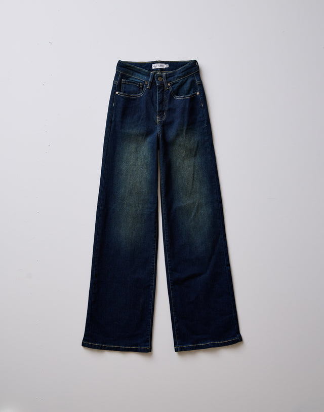 Audrey Wide Leg: Dark Rinse