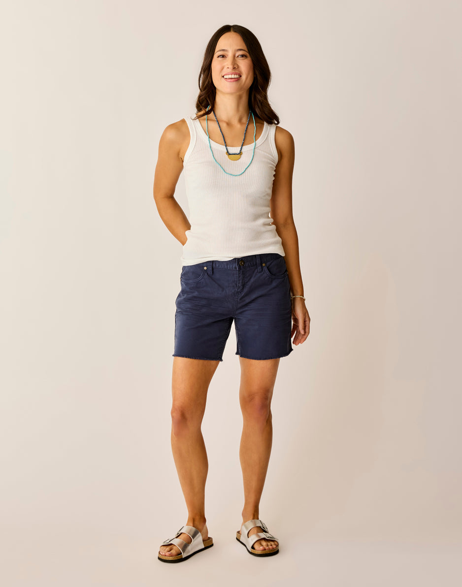 carve designs Oahu 6" Twill Short: Navy