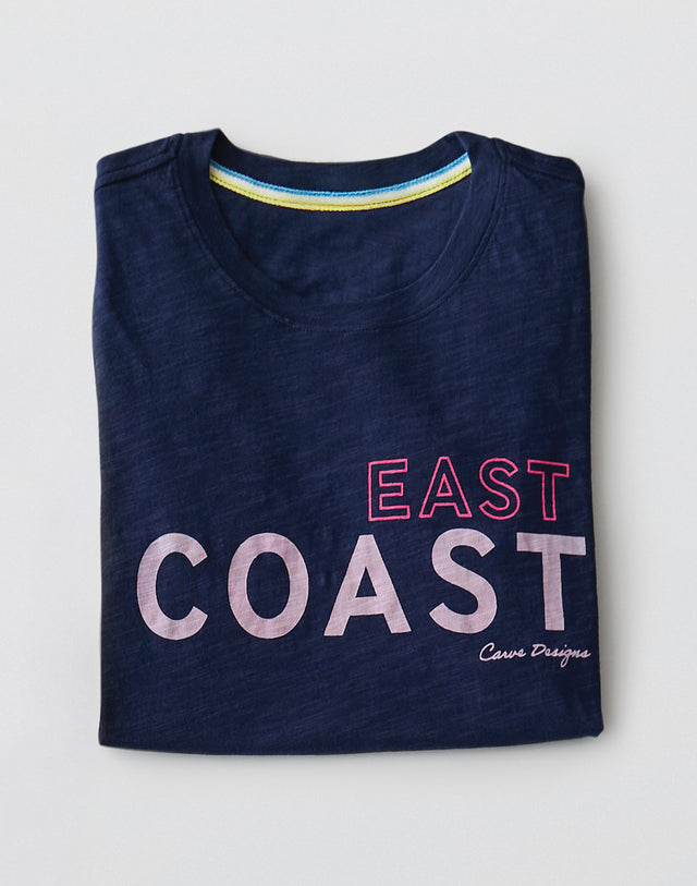 Cassidy Graphic Tee: Navy East
