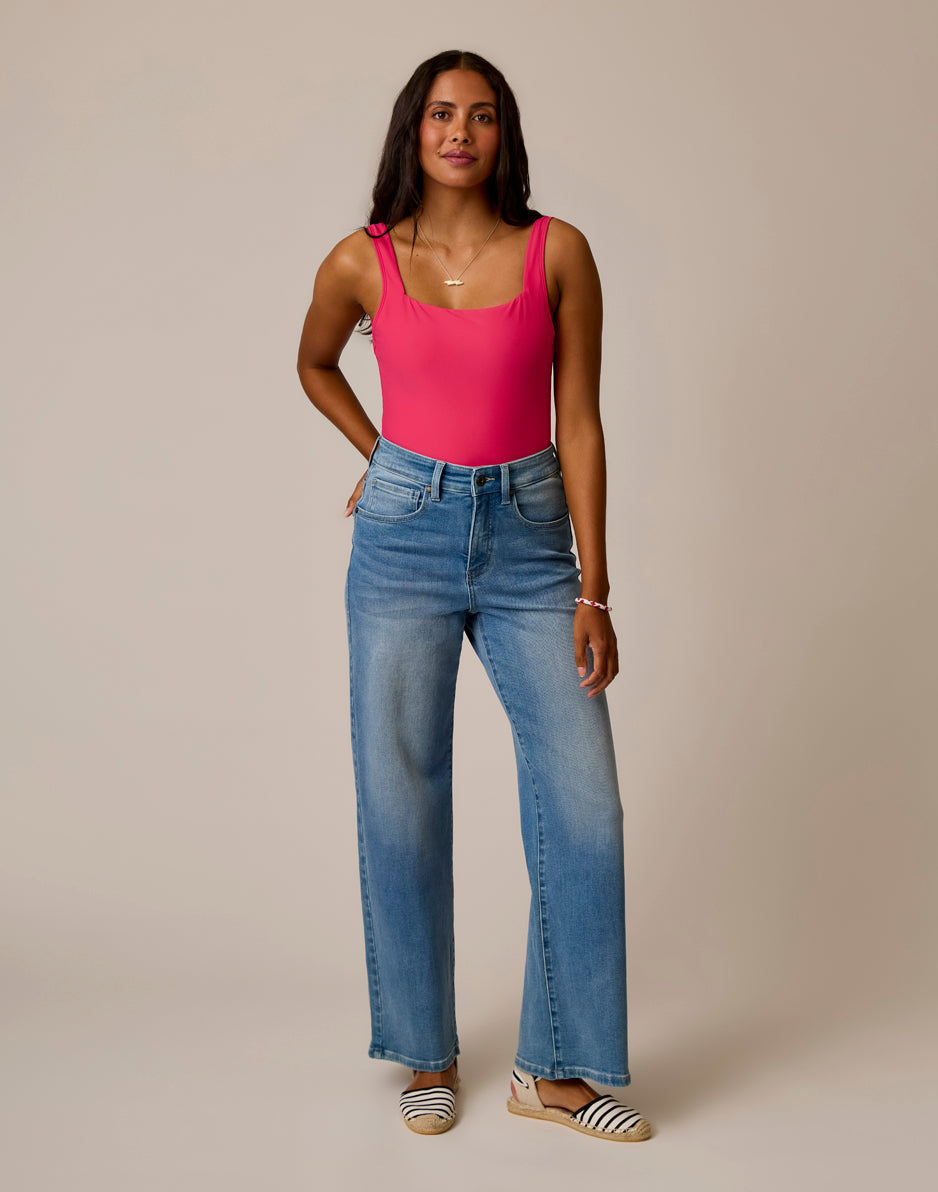 Audrey Wide Leg: Blue Tide