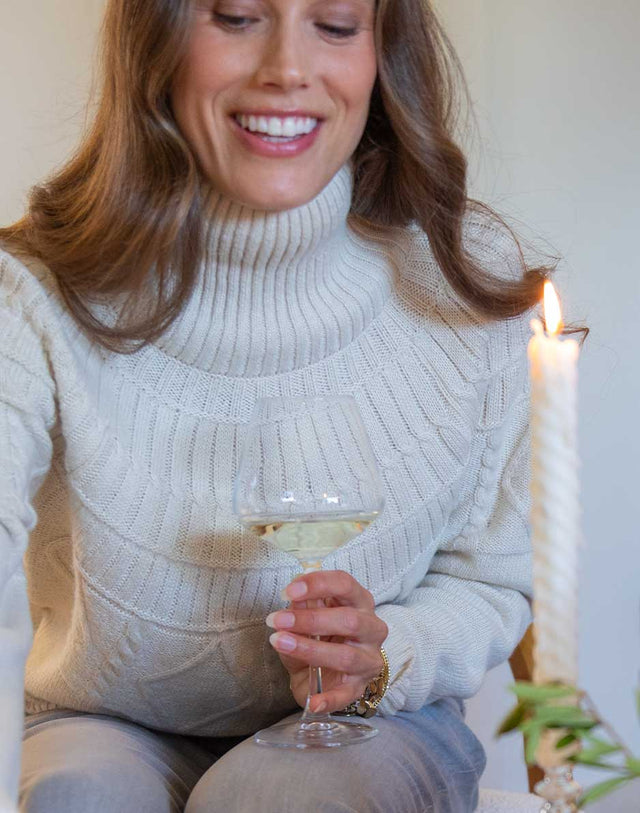 Neve Cable Turtleneck: Birch