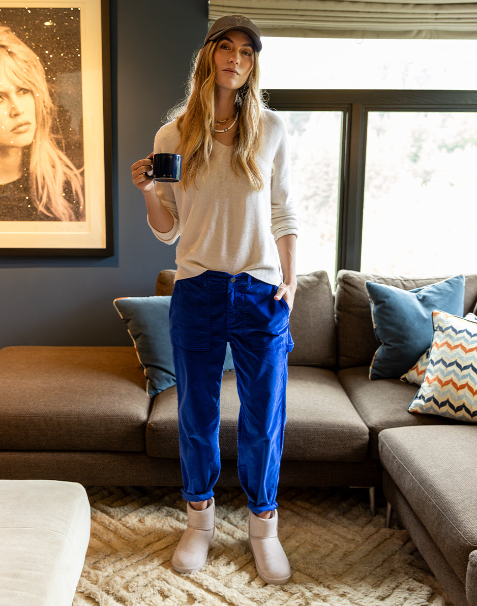 Zoe Twill Pant: Navy