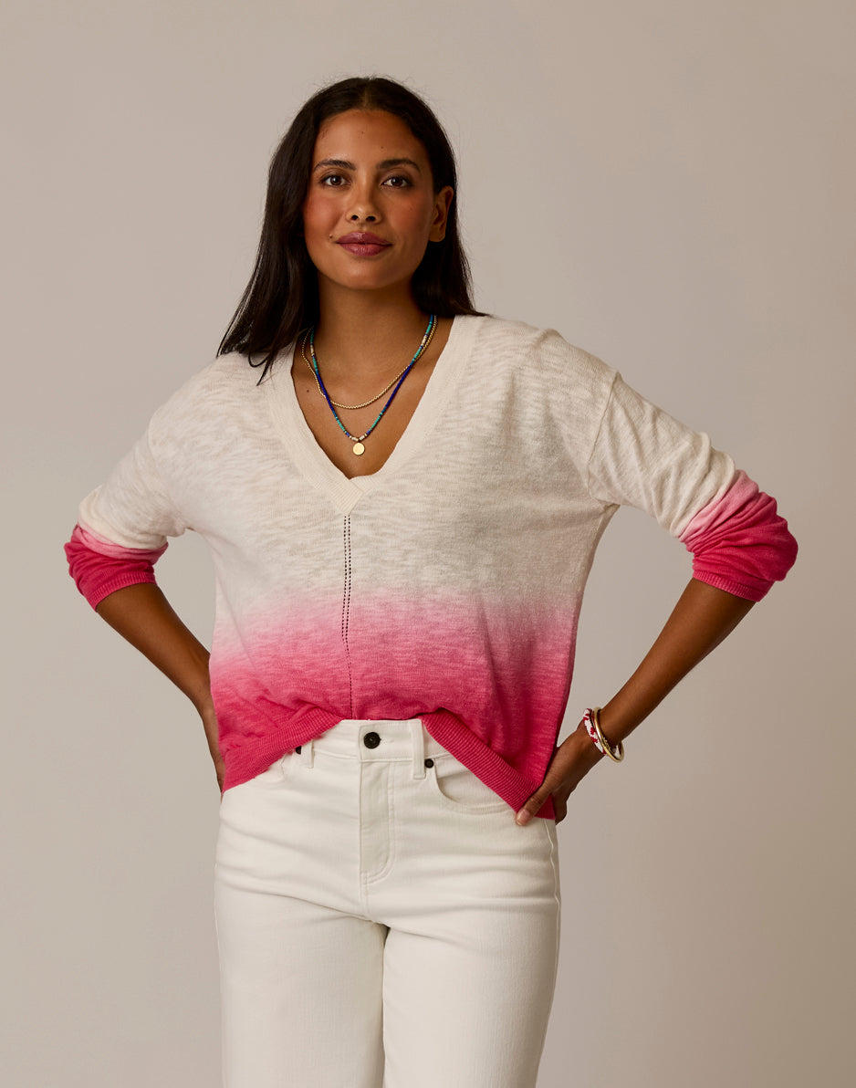Georgie Sweater: Watermelon Dip Dye