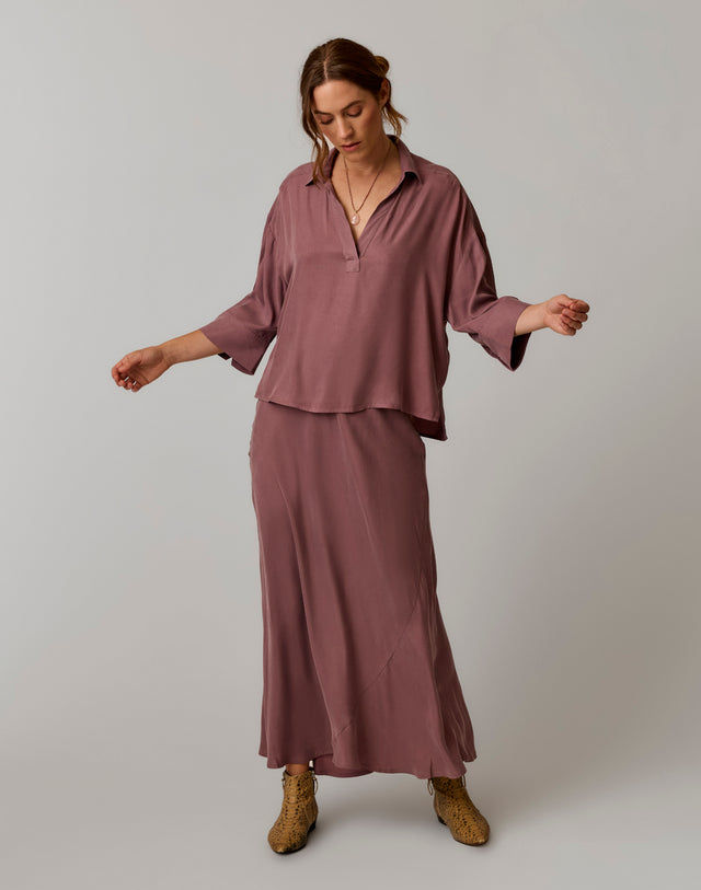 Tess Kindsilk Skirt: Rose Taupe