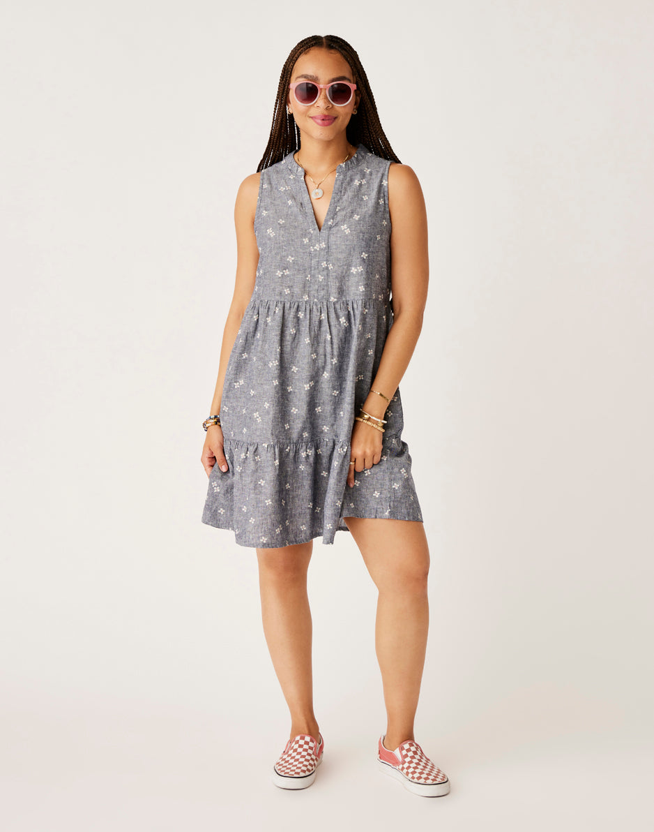 Carve Designs Women's Nellie Linen Dress, Navy Floral Carve Designs Women's Nellie Linen Dress, Navy Floral