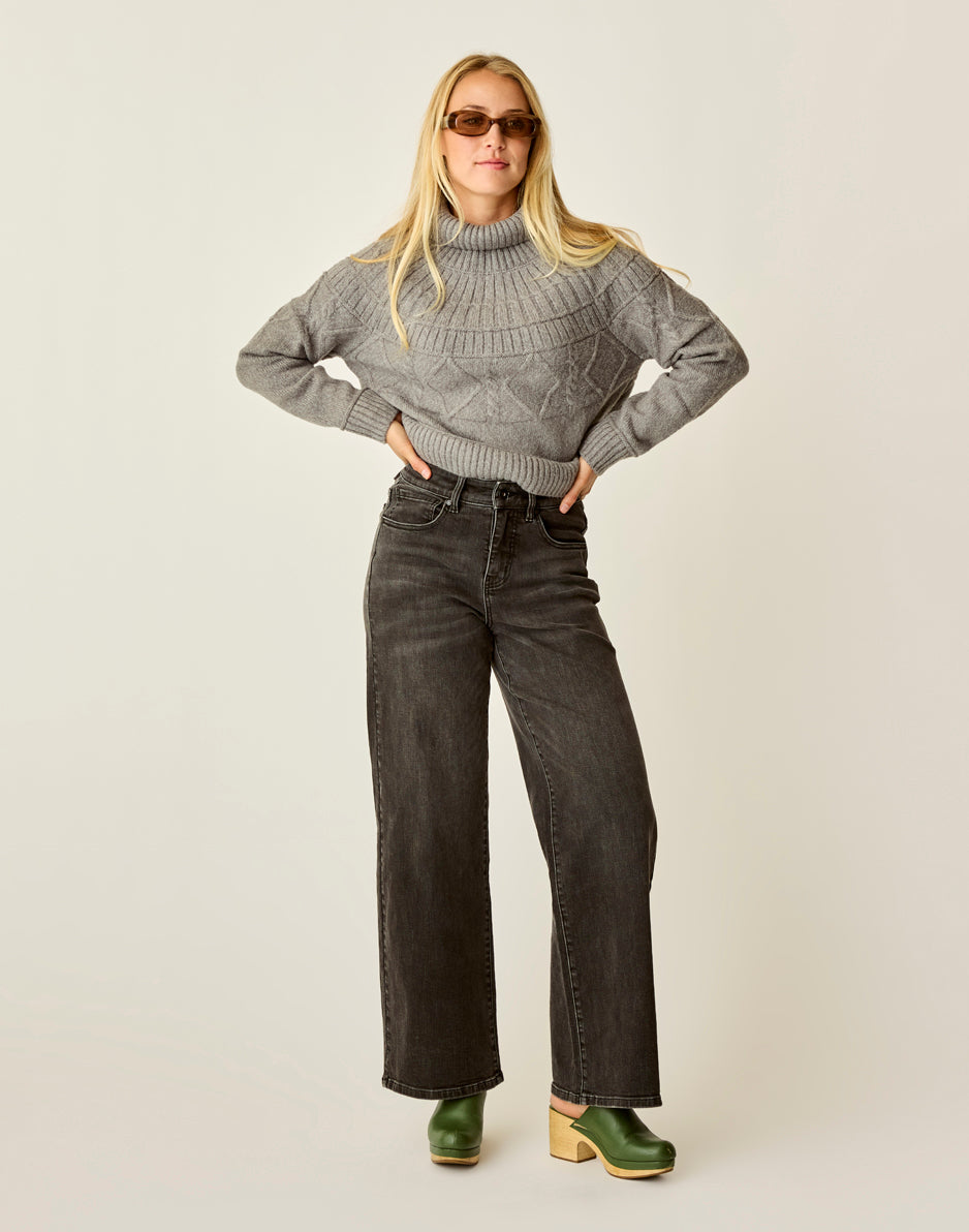 Audrey Wide Leg High Rise Stretch Denim | Carve Designs
