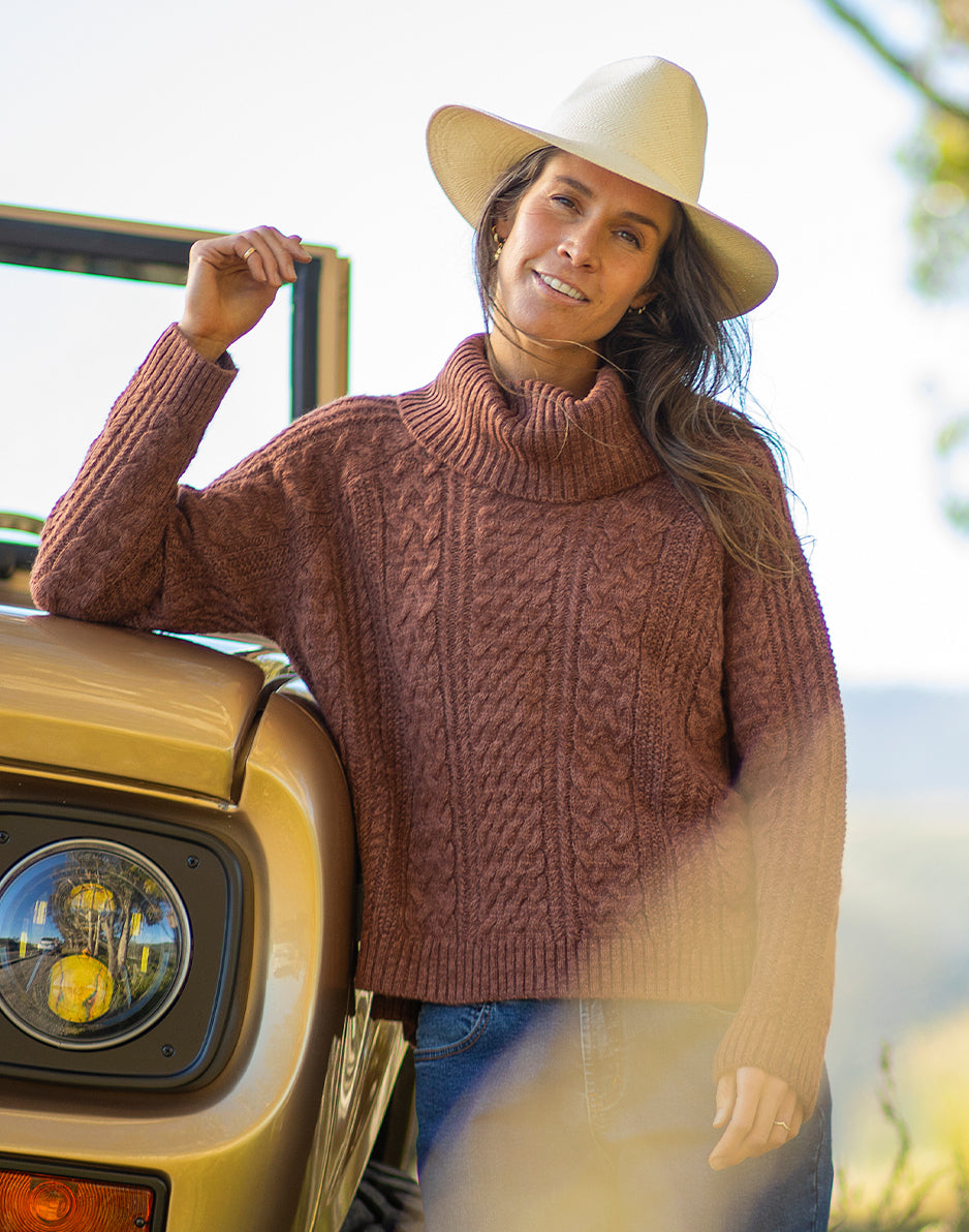 ◆ Swel様 ◆ Heather Brown 2点セット Field Sweater: Chocolate Heather