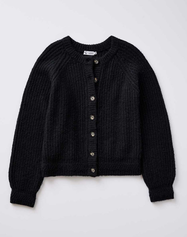 Daphne Wool Cardigan: Black