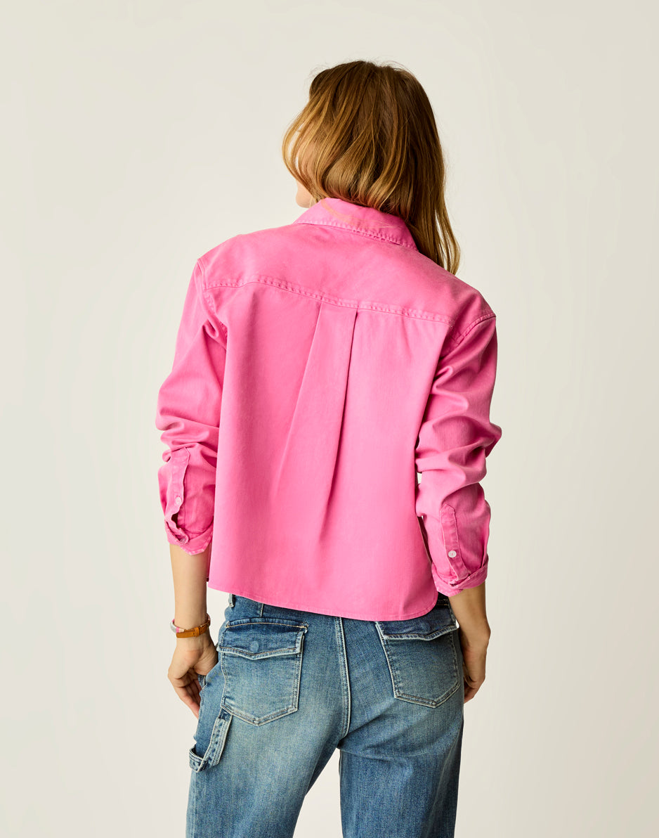 Twill Buttondown Shirt Stretch Hot Pink | Carve Designs
