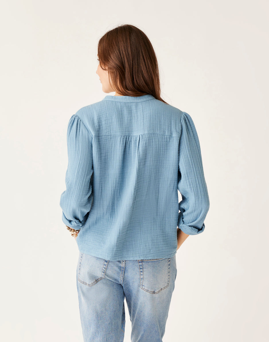 Tatum Double Gauze Shirt: Storm