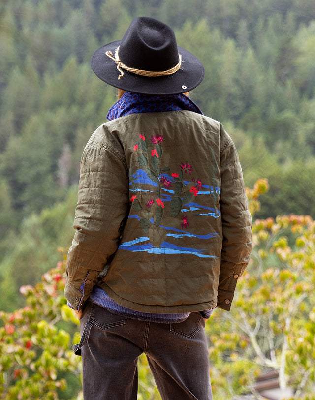 Marais Reversible Jacket: Fir/Capri Batik