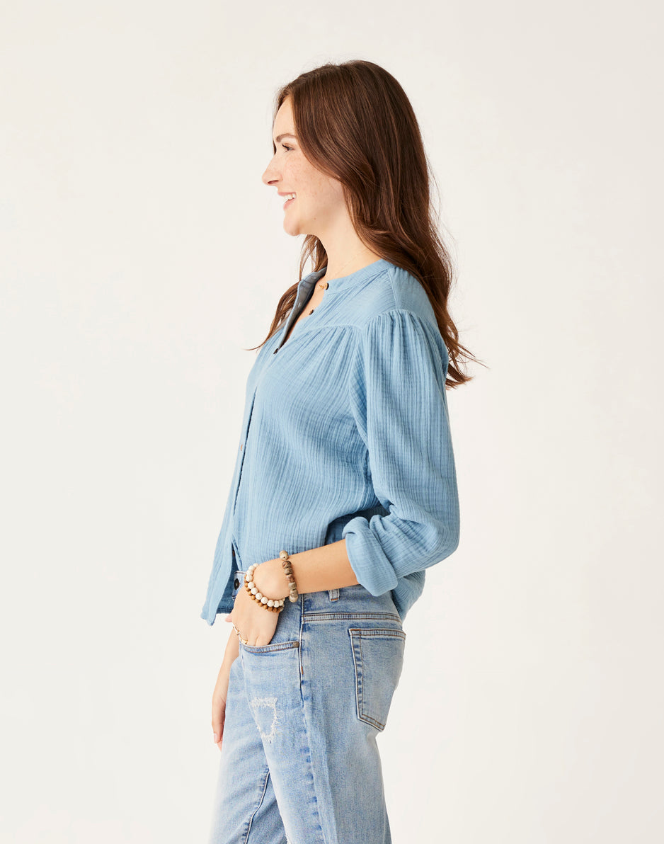Tatum Double Gauze Shirt: Storm
